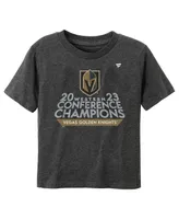 Toddler Boys and Girls Fanatics Heather Charcoal Vegas Golden Knights 2023 Western Conference Champions Locker Room T-shirt