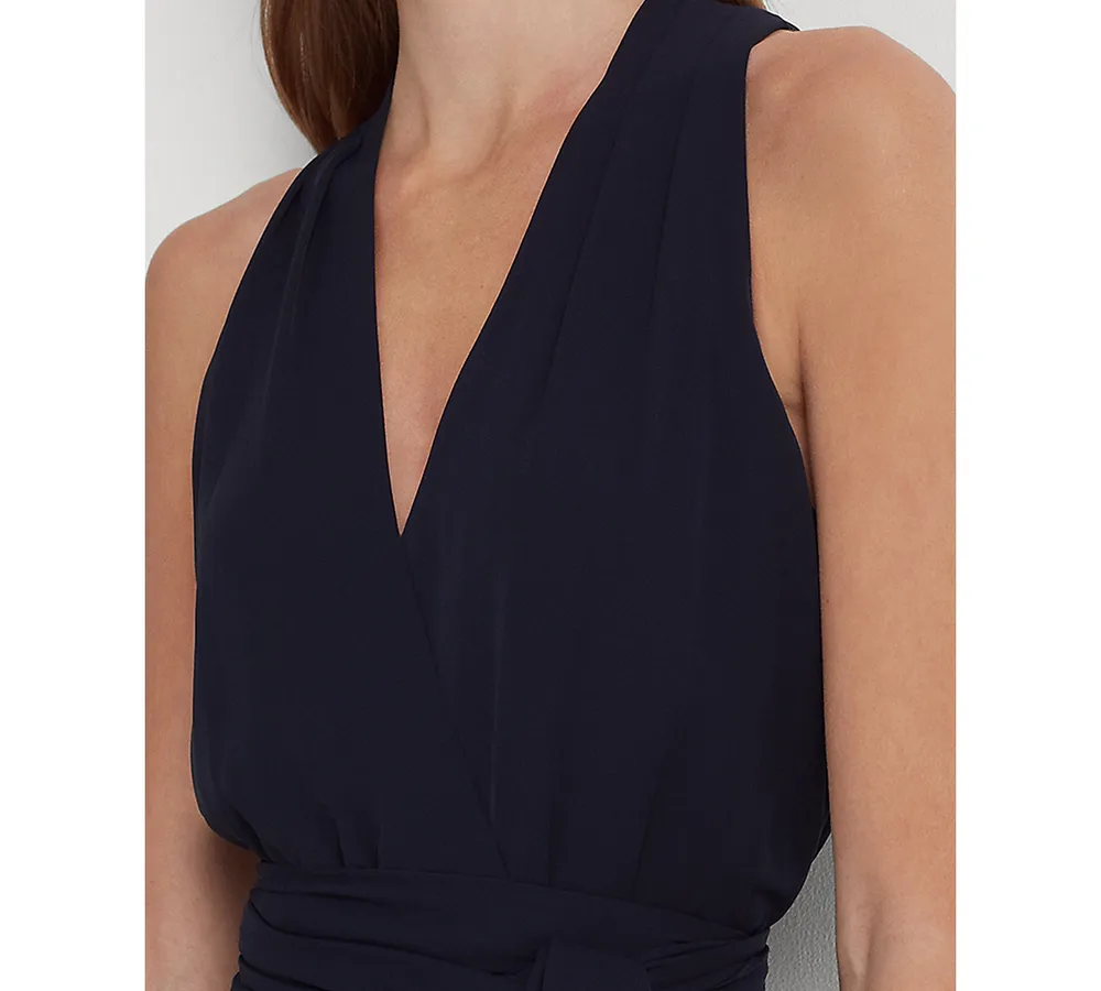 Lauren Ralph Women's Georgette Halter Cocktail Dress