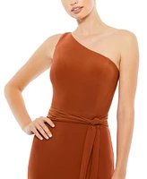 Women's Ieena Jersey One Shoulder Belted Trumpet Gown