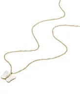 Fossil White Mother of Pearl Radiant Wings Butterfly Chain Necklace