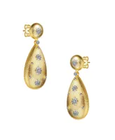 Rachel Glauber Rhodium and 14K Gold Plated Cubic Zirconia Drop Earrings - Two