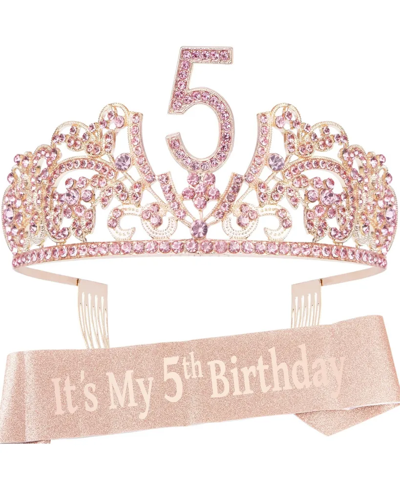 MEANT2TOBE 5th Birthday Sash and Tiara for Girls