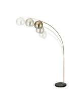 Fc Design Modern Standing Adjustable Floor Lamp with Metal Shade and Black Marble Base in Brass Gold Finish