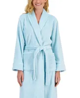 Charter Club Women's Long Solid Shine Plush Knit Robe, Created for Macy's