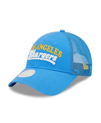 Women's New Era Powder Blue Los Angeles Chargers Team Trucker 9FORTY Snapback Hat
