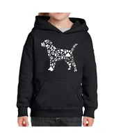 La Pop Art Girls Word Hooded Sweatshirt - Dog Paw Prints