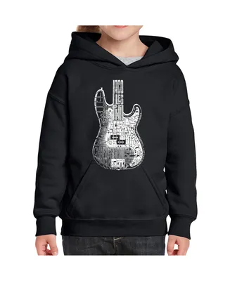 La Pop Art Girls Word Hooded Sweatshirt - Bass Guitar