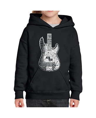 La Pop Art Girls Word Hooded Sweatshirt - Bass Guitar