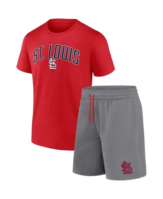 Men's Fanatics Red, Heather Gray St. Louis Cardinals Arch T-shirt and Shorts Combo Set