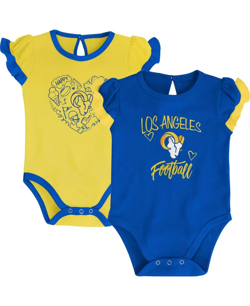 Outerstuff Girls Newborn & Infant Royal/Heathered Gray Los Angeles Dodgers Scream & Shout Two-Pack Bodysuit Set