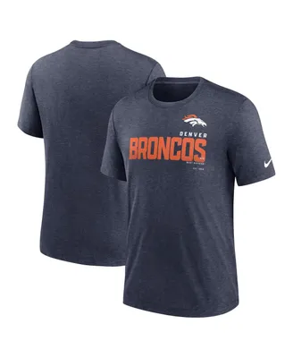Men's Nike Heather Navy Denver Broncos Team Tri-Blend T-shirt