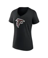 Women's Fanatics Bijan Robinson Black Atlanta Falcons Icon Name and Number V-Neck T-shirt