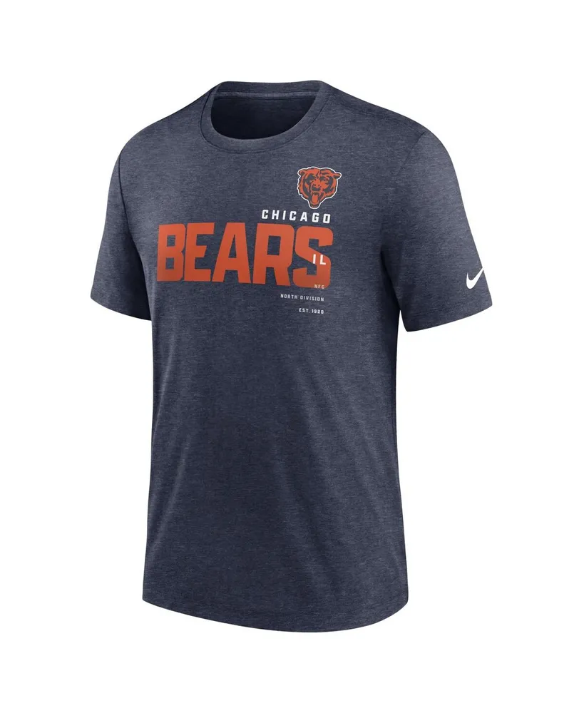 Men's Nike Heather Navy Chicago Bears Team Tri-Blend T-shirt