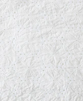 Laura Ashley Eyelet Ruffle Microfiber 3 Piece Comforter Set