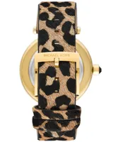 Michael Kors Women's Parker Quartz Three-Hand Leopard Print Calf Hair Watch 39mm