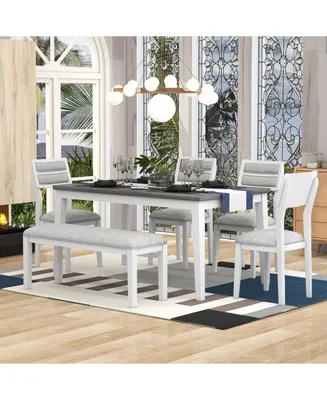 Simplie Fun Classic And Traditional Style 6 - Piece Dining Set, Includes Dining Table, 4 Upholstered Chair