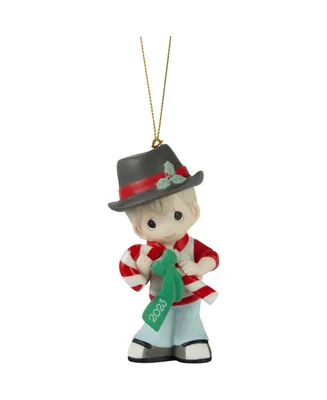 Precious Moments Sweet Christmas Wishes 2023 Dated Boy Bisque Porcelain Ornament