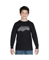 Big Boy's Word Art Long Sleeve T-shirt - Guitar Head