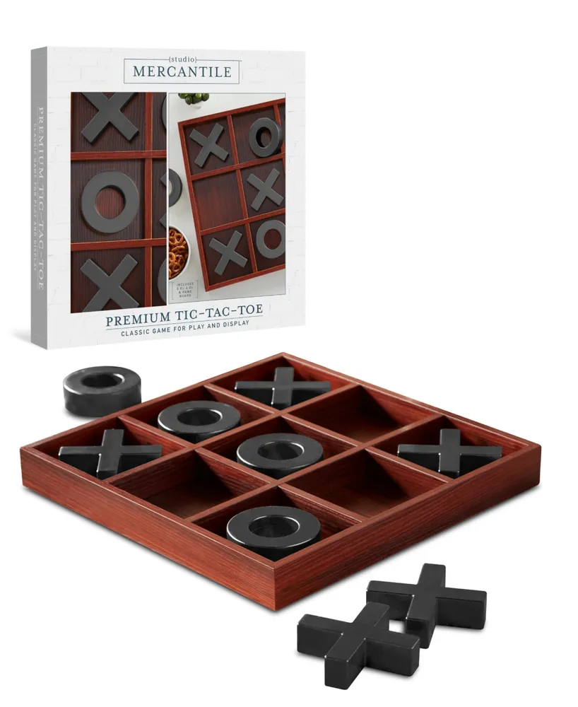 Studio Mercantile Premium Solid Wood Tic Tac Toe Board Game