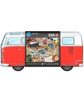 Eurographics Incorporated Volkswagen Road Trips Collectible Bus-Shaped Tin Puzzle, 550 Pieces