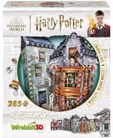 Wrebbit Harry Potter Diagon Alley Collection 4 3D Puzzles Ollivander's Shop, Quidditch Supplies, Madam Malkin's, Weasleys' Wizard Wheezes, 1175 Pieces