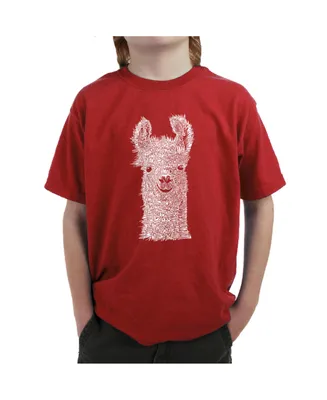 La Pop Art Boys Word T-shirt - Llama