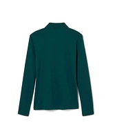 French Toast Toddler Girls Long Sleeve Picot Collar Interlock Polo Shirt