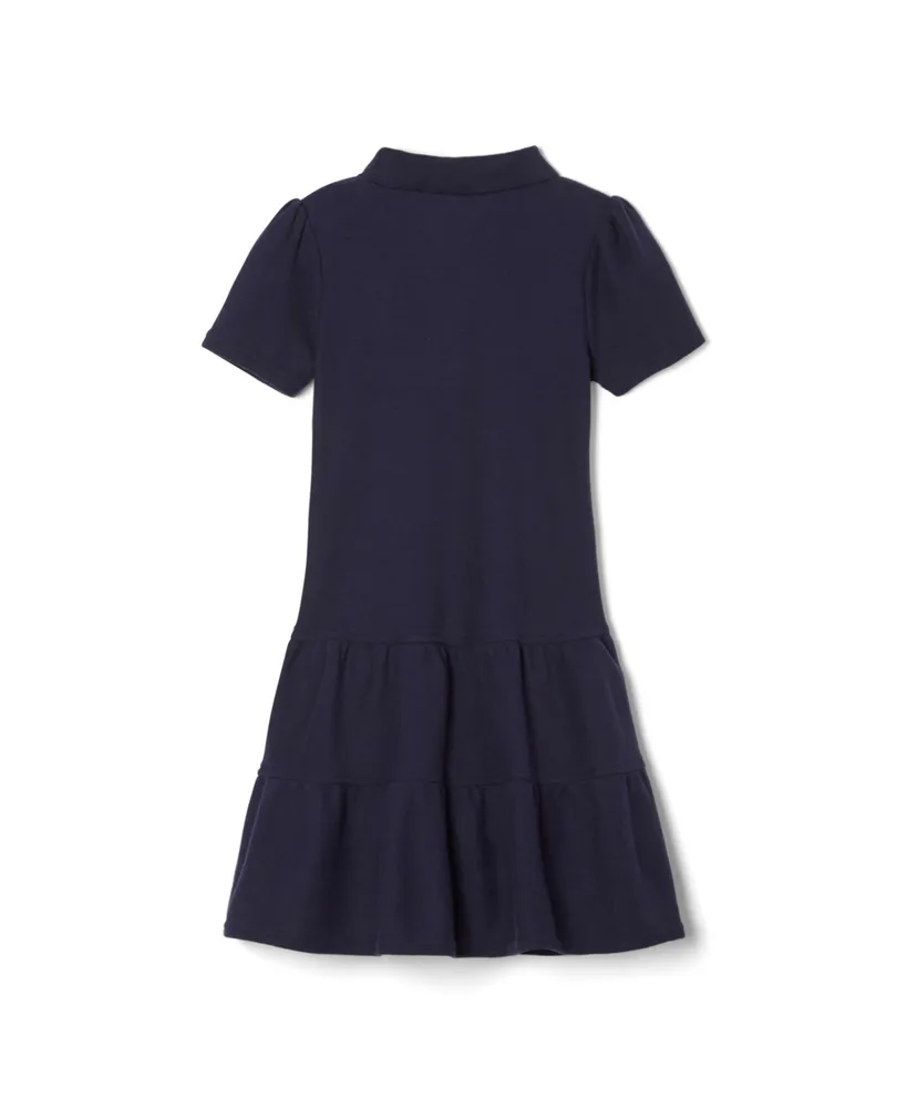 French Toast Toddler Girls Short Sleeve Ruffle Pique Polo Dress