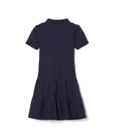 French Toast Toddler Girls Short Sleeve Ruffle Pique Polo Dress