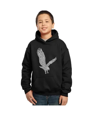 Big Boy's Word Art Hooded Sweatshirt - Eagle