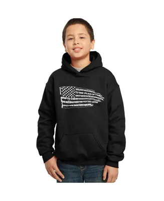Big Boy's Word Art Hooded Sweatshirt - Pledge of Allegiance Flag