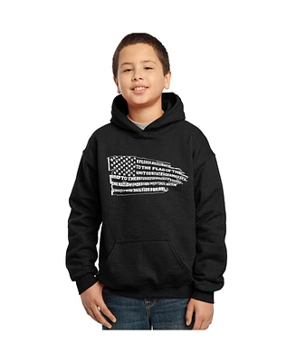 La Pop Art Boys Word Hooded Sweatshirt - Pledge of Allegiance Flag