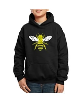 Big Boy's Word Art Hooded Sweatshirt - Bee Kind