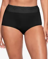 Warners No Pinching Problems Dig-Free Comfort Waist with Lace Microfiber Brief RS7401P