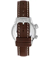 Abingdon Co. Women's Swiss Wasp Tribute Tri-Time Chestnut Leather Strap Watch 33mm