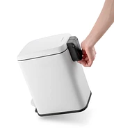 QualiaZero Two 1.3 Gallon Slim Step On Trash Can Set, 2 Pieces, Twin Pack