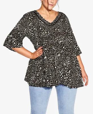 Avenue Plus Size Lizzie Tiered Tunic Top