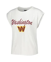 Women's Concepts Sport White, Cream Washington Commanders Montana Knit T-shirt and Shorts Sleep Set