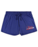 Women's Concepts Sport White, Royal Buffalo Bills Plus Downfield T-shirt and Shorts Sleep Set