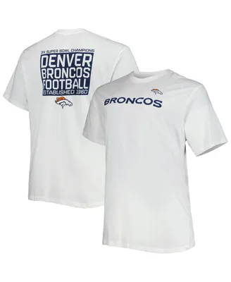 Men's Fanatics White Denver Broncos Big and Tall Hometown Collection Hot Shot T-shirt
