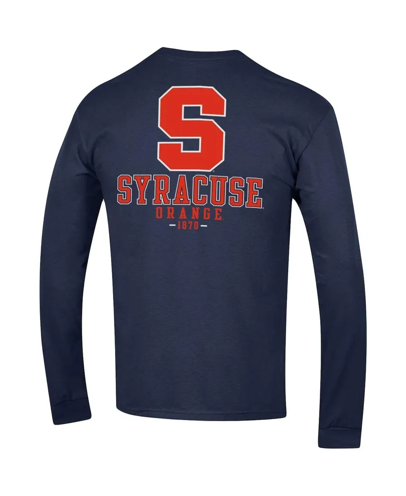 Men's Champion Navy Syracuse Orange Team Stack Long Sleeve T-shirt
