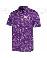 Men's Columbia Purple Washington Huskies Super Terminal Tackle Omni-Shade Polo Shirt