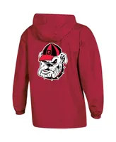 Women's Champion Red Georgia Bulldogs Packable Half-Zip Light Rain Jacket