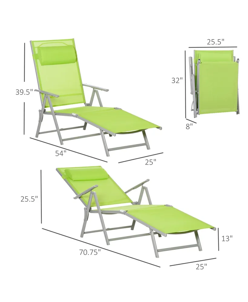 Outsunny Outdoor Folding Chaise Lounge Chair