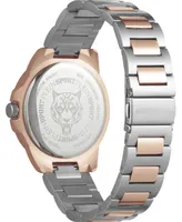 Plein Sport Men's Touchdown Rose Gold-Tone, Silver-Tone Stainless Steel Bracelet Watch 44mm