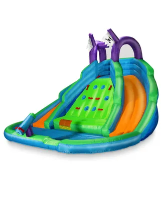 Cloud 9 Climbing Wall Bounce House with Water Slide, Splash Pool & Blower