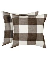 Zulay Kitchen 2 Pack Buffalo Plaid Throw Pillow Outdoor & Indoor Covers 20x20 inches