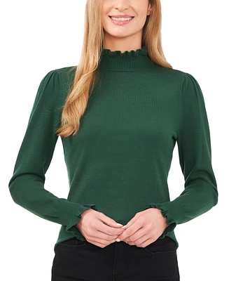 CeCe Women's Mock Neck Long Sleeve Sweater