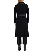 Tahari Womens Wool Blend Belted Wrap Coat