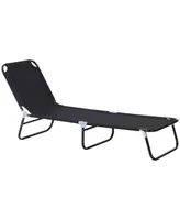 Outsunny Portable Outdoor Sun Lounger, Lightweight Folding Chaise Lounge Chair w/ 5